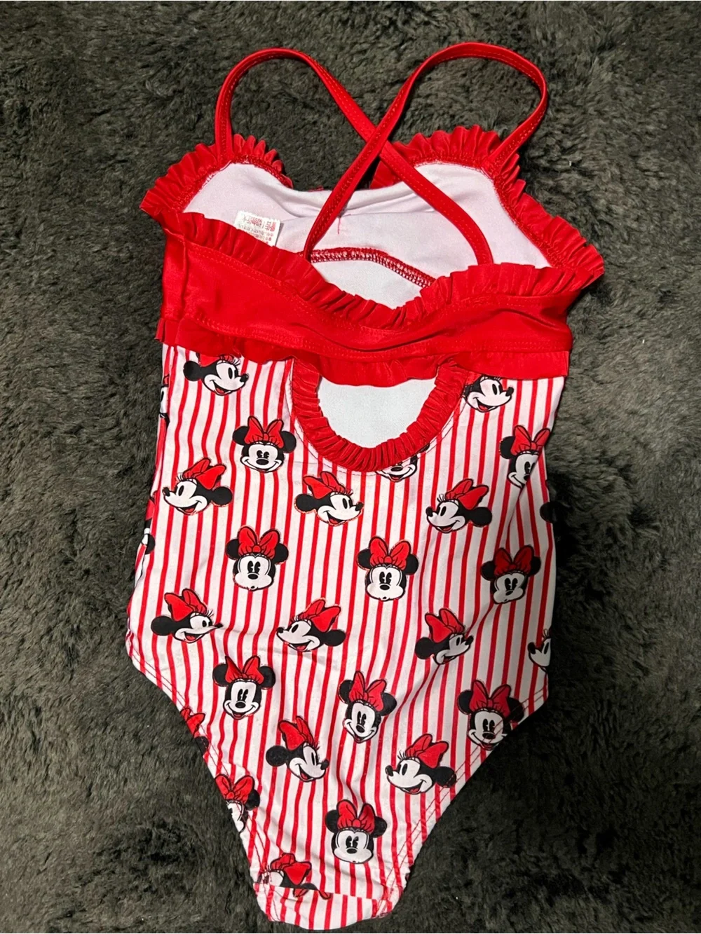 Disney Minnie Mouse Striped One-Piece Kids Swim Size 4